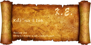 Kása Elek névjegykártya