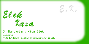 elek kasa business card
